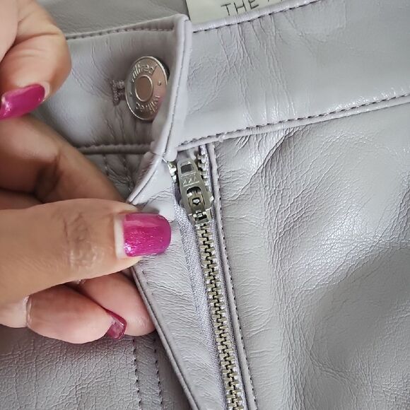 Wilfred Purple Straight Leg Faux Leather Pants - Picture 7 of 16